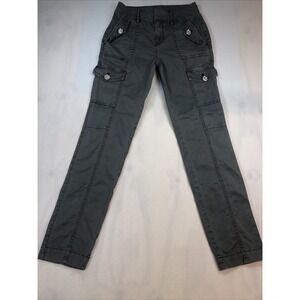 White House Black Market Gray pants with Bling buttons size 0 Cargo styling